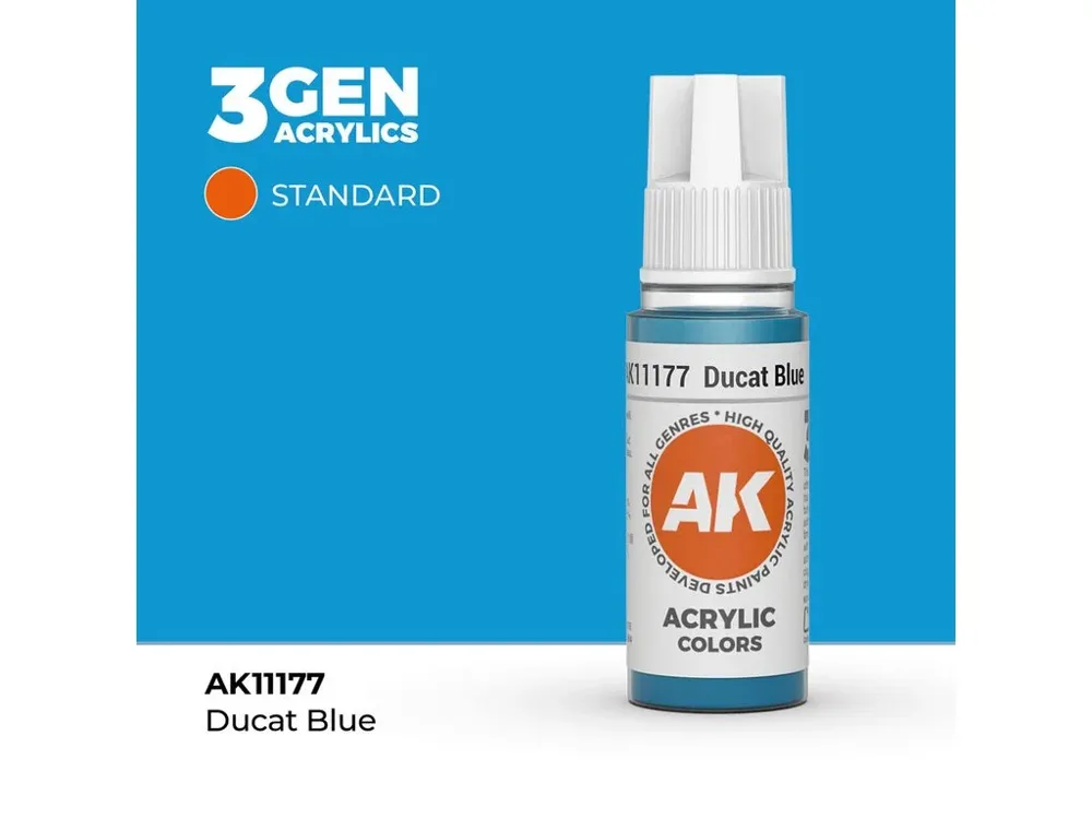 Lahvička akrylové barvy AK Interactive 3GEN AK11177 dukátová modrá 17 ml