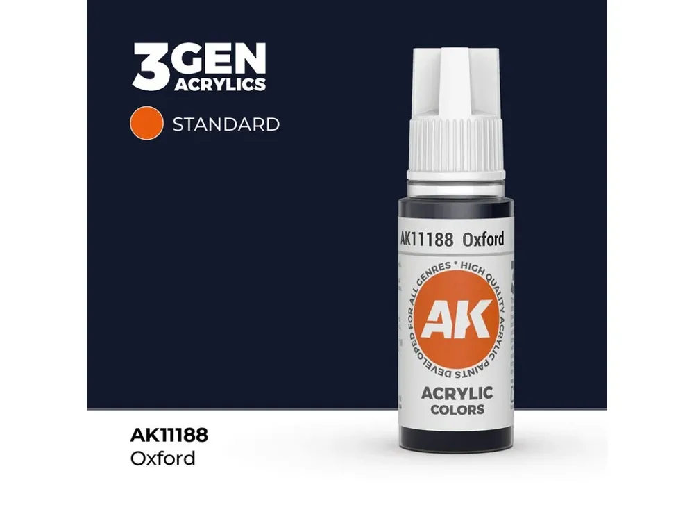 Lahvička akrylové barvy AK Acrylics 3GEN AK11188 Oxford 17 ml