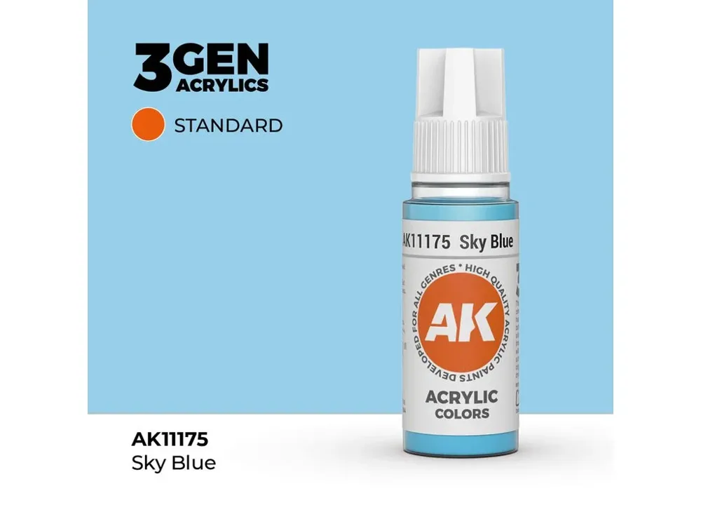 Lahvička akrylové barvy AK Interactive 3GEN AK11175 nebeská modrá Sky Blue 17 ml