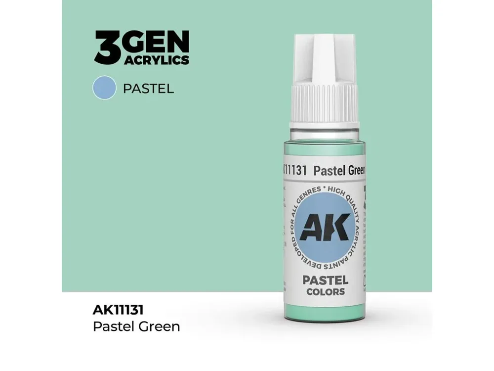 Lahvička akrylové barvy AK Acrylics 3GEN AK11131 pastelová zelená 17 ml