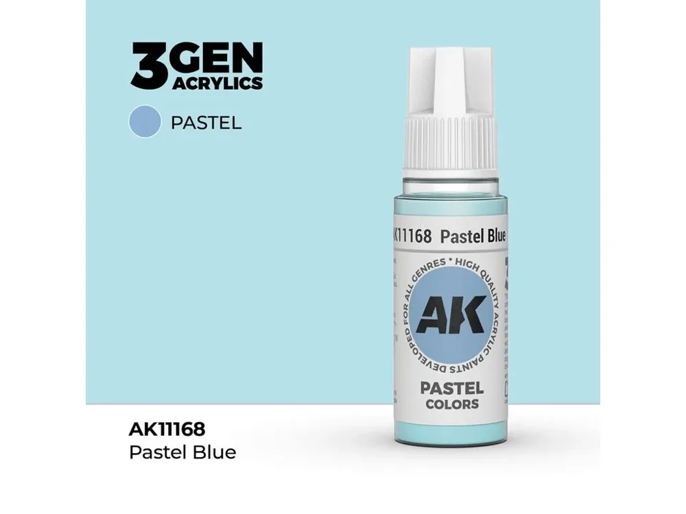 Lahvička akrylové barvy AK Acrylics 3GEN AK11168 pastelová modrá 17 ml