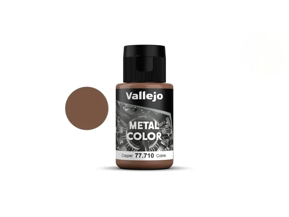 Lahvička metalické barvy Vallejo Metal Color 77710 měď (Copper) 32 ml