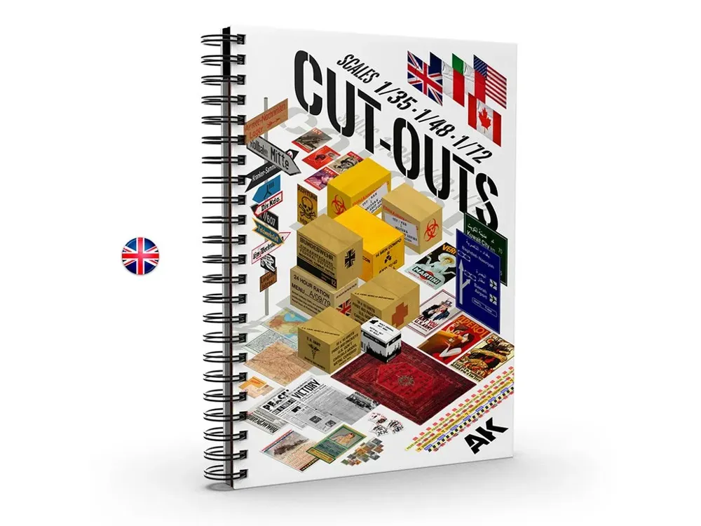 Publikace AK Interactive AK130035 Book Cut-Outs s vystřihovacími papírovými doplňky pro diorámy