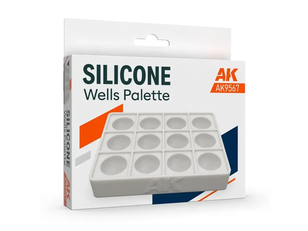 Silikonová paleta AK Interactive AK9567 se dvanácti míchacími jamkami