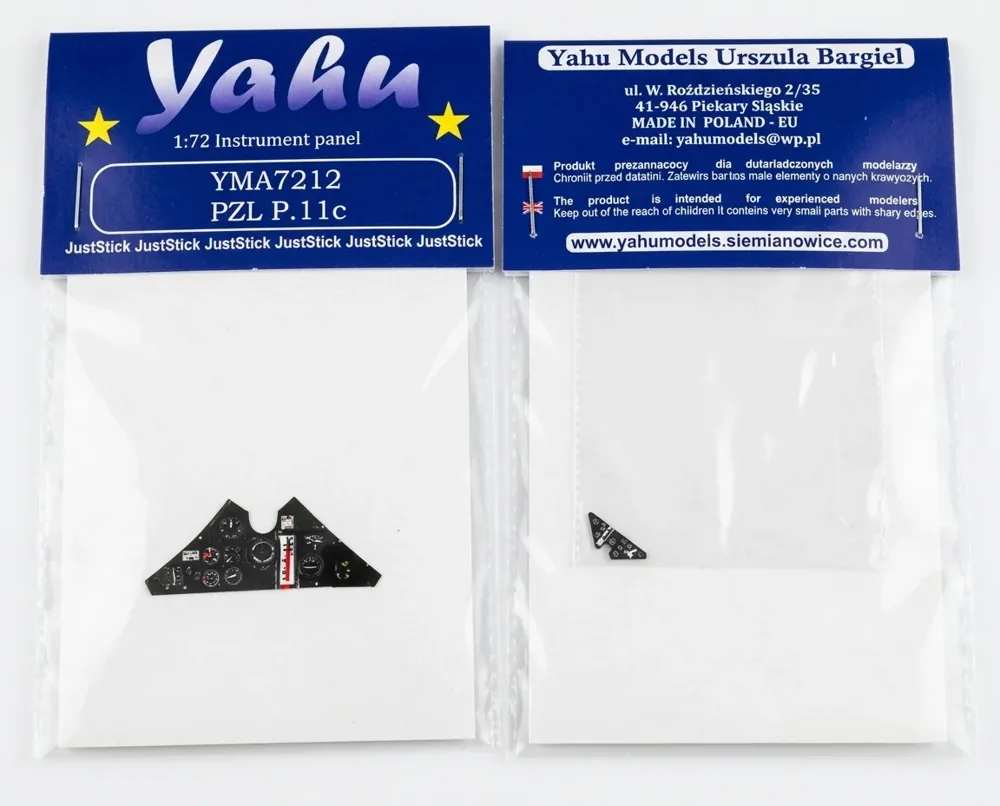 Barevná fotoleptaná přístrojová deska Yahu Models YMA7212 pro P.11c v měřítku 1/72