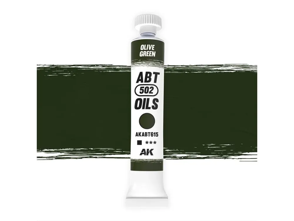 Tuba olejové barvy AK Interactive AKABT615 Oil Paints olivová zelená 20 ml