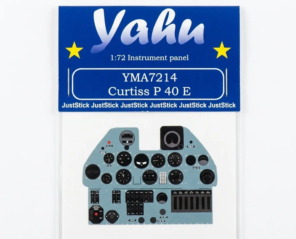 Barevná fotoleptaná přístrojová deska Yahu Models YMA7214 pro P-40 E v měřítku 1/72