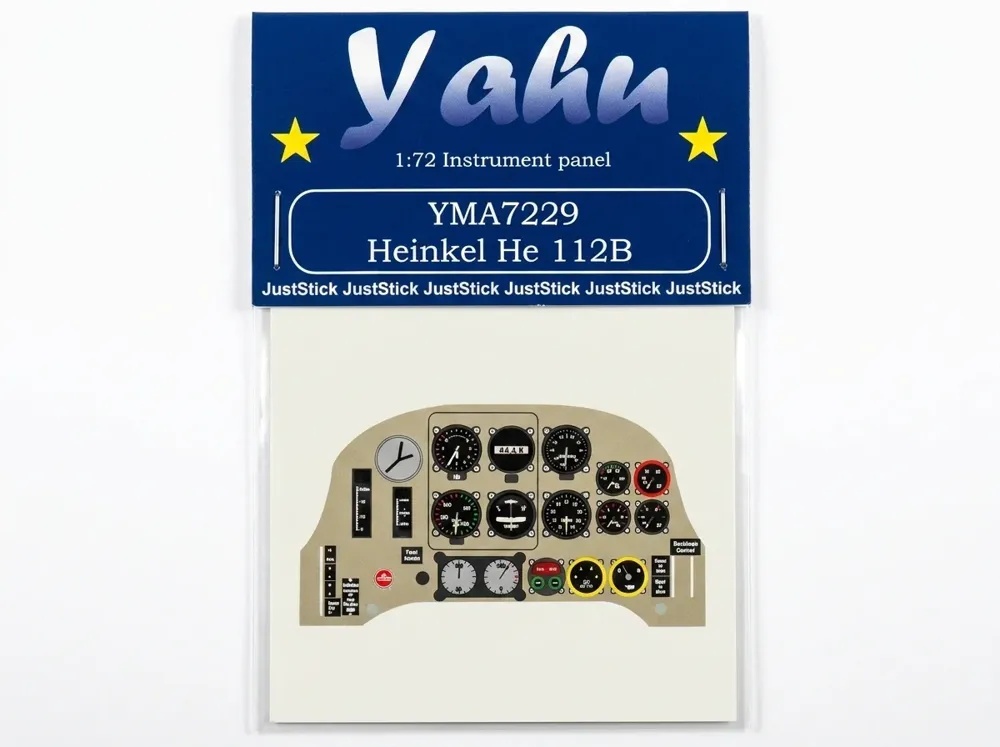 Barevný fotolept přístrojové desky Yahu Models YMA7229 He-112B v měřítku 1/72