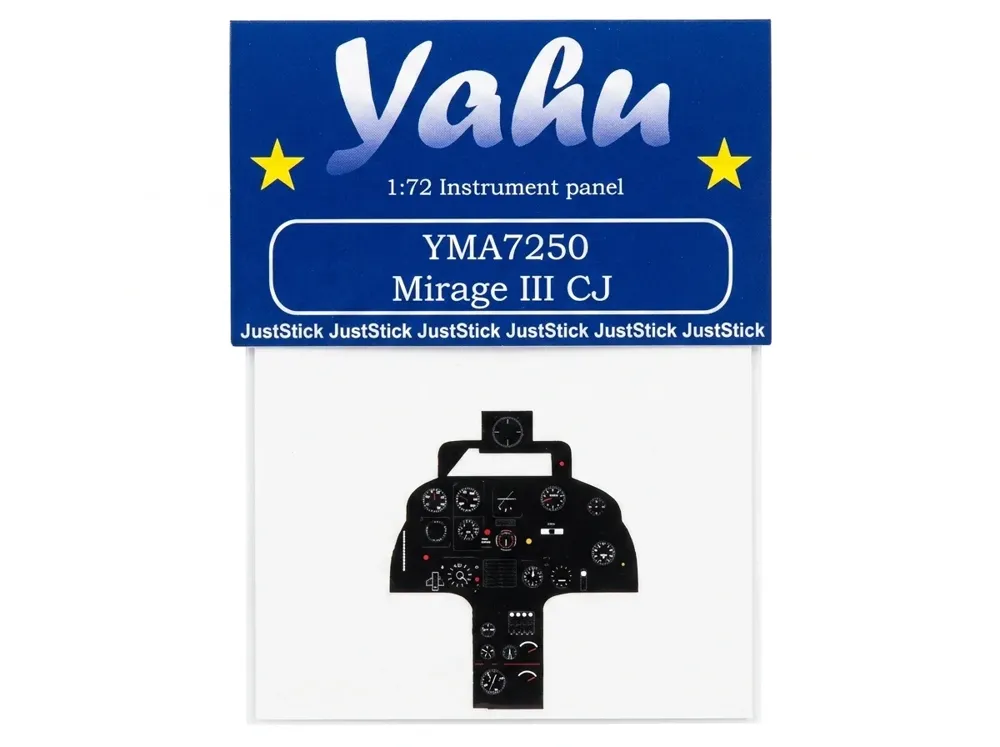 Barevný fotolept Yahu Models YMA7250 – přístrojová deska Mirage IIICJ v měřítku 1/72