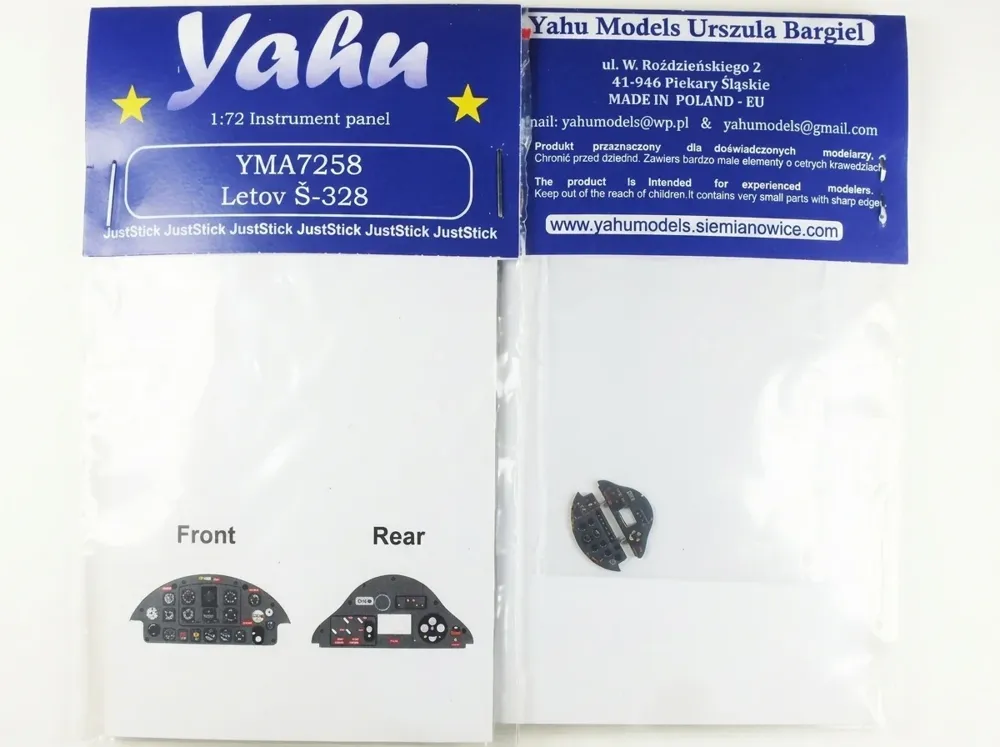 Barevný fotolept Yahu Models YMA7258 – přístrojová deska Letov S-328 v měřítku 1/72