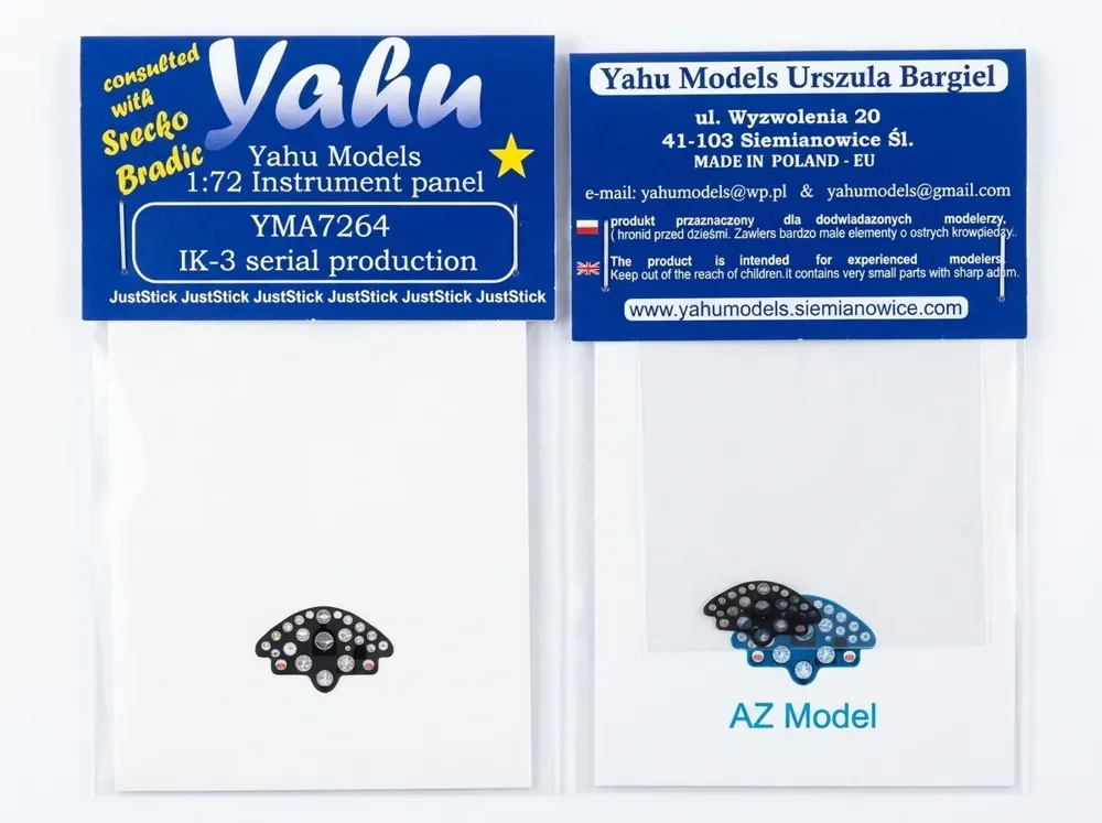 Barevný fotolept přístrojové desky Yahu Models YMA7264 pro IK-3 v měřítku 1/72