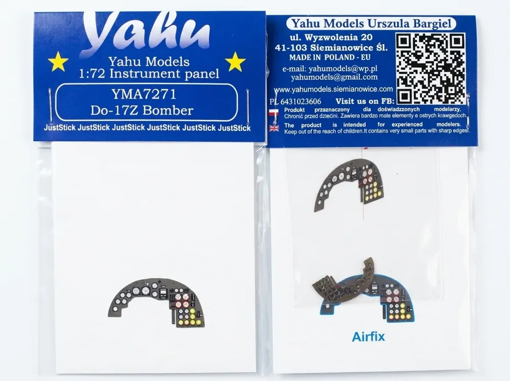 Barevný fotolept přístrojové desky Yahu Models YMA7271 Dornier Do-17Z v měřítku 1/72