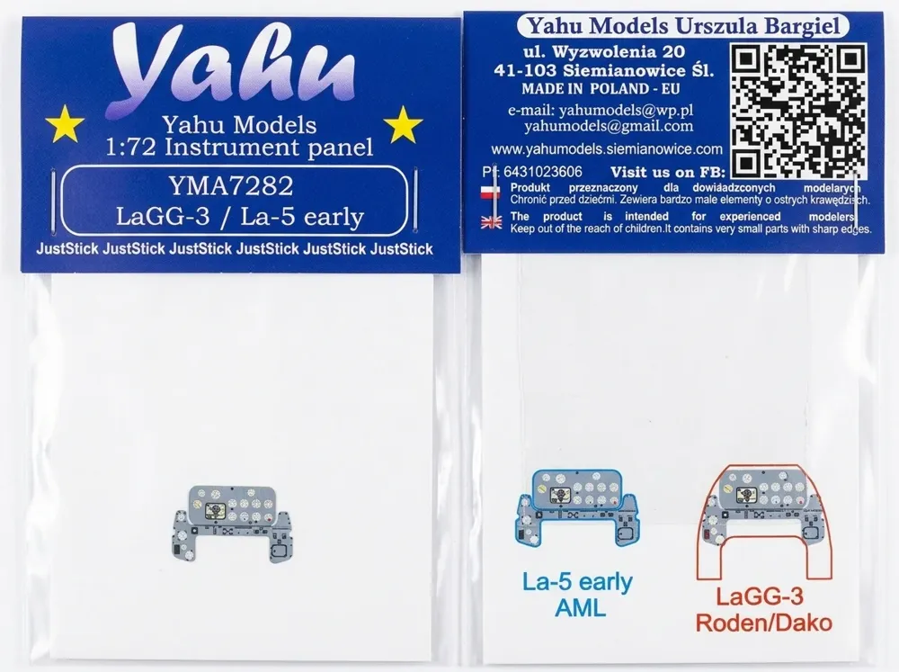 Barevná fotoleptová přístrojová deska Yahu Models YMA7282 pro LaGG-3 / La-5 early v 1/72