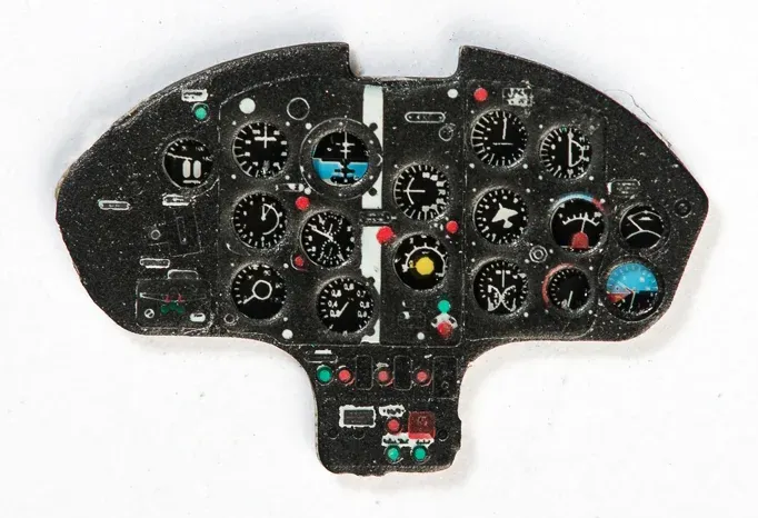 Barevná fotoleptaná přístrojová deska Yahu Models YMA7298 pro MiG-15 v měřítku 1/72