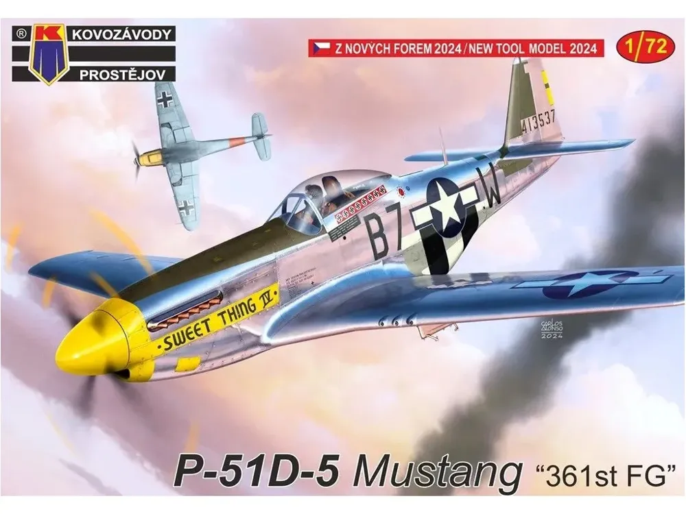 Krabice stavebnice Kovozávody Prostějov KPM0442 P-51D-5 Mustang 361st FG v měřítku 1/72