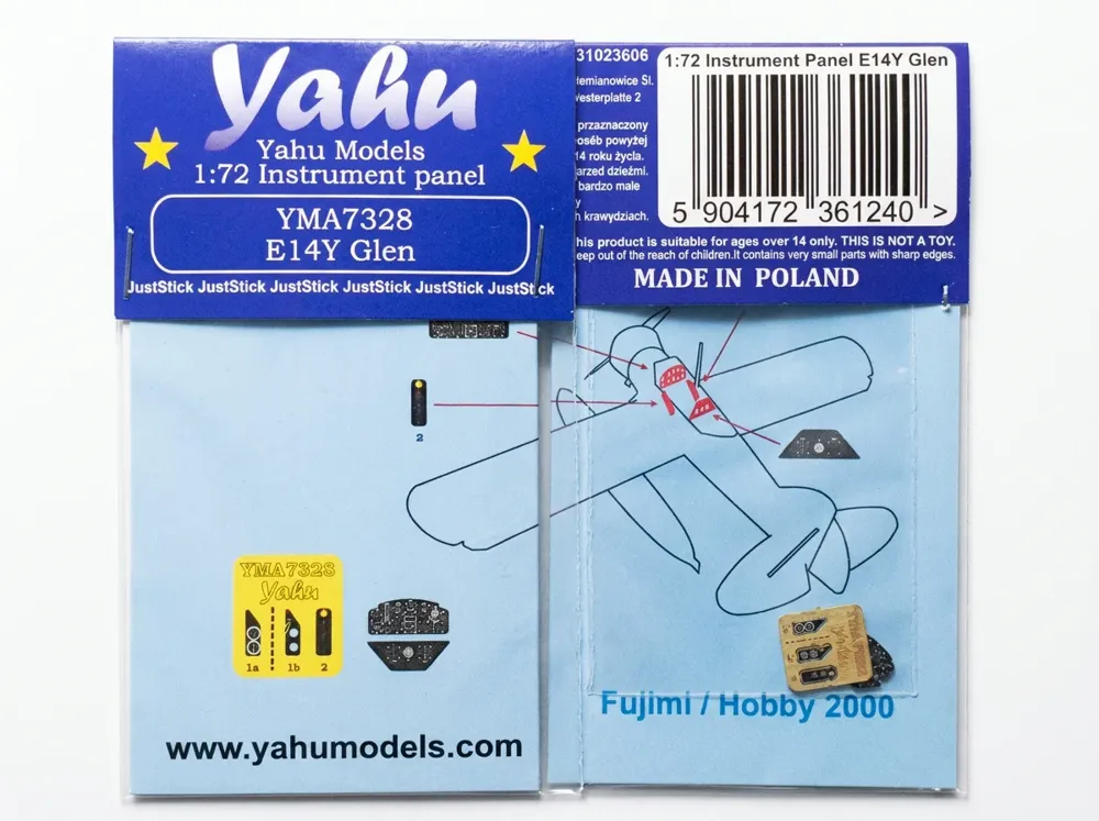 Barevný fotolept Yahu Models YMA7328 – přístrojová deska E14Y Glen v měřítku 1/72