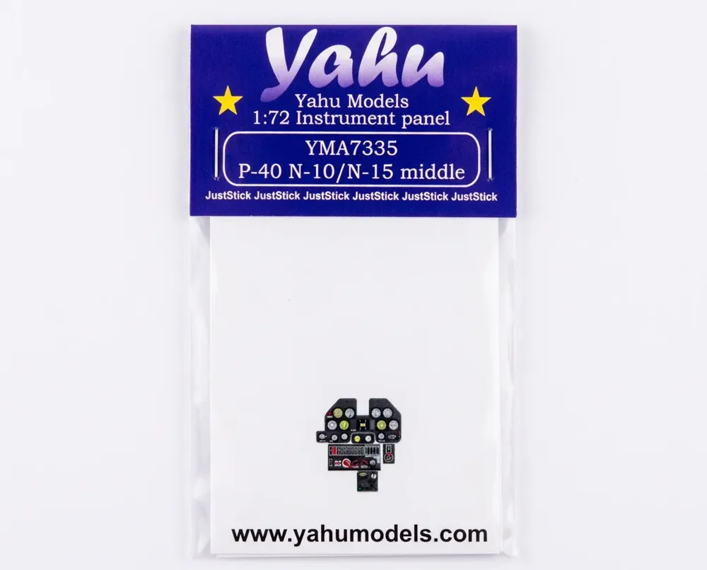 Barevná fotoleptaná přístrojová deska Yahu Models YMA7335 1/72 pro P-40N middle
