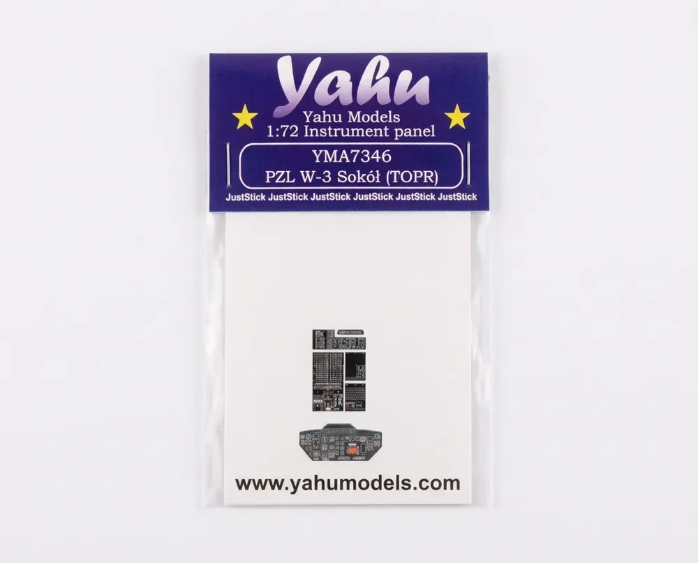 Barevná fotoleptaná přístrojová deska Yahu Models YMA7346 pro W-3 Sokół TOPR v měřítku 1/72