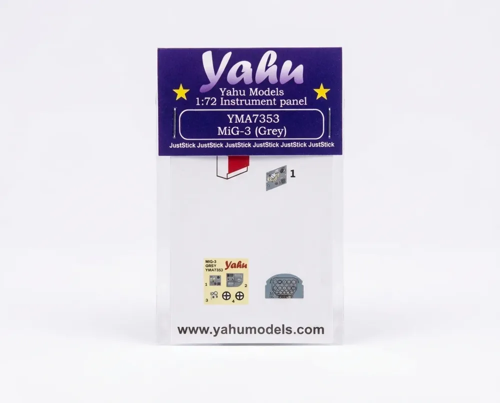 Barevná fotoleptaná přístrojová deska Yahu Models YMA7353 MiG-3 Early 1/72