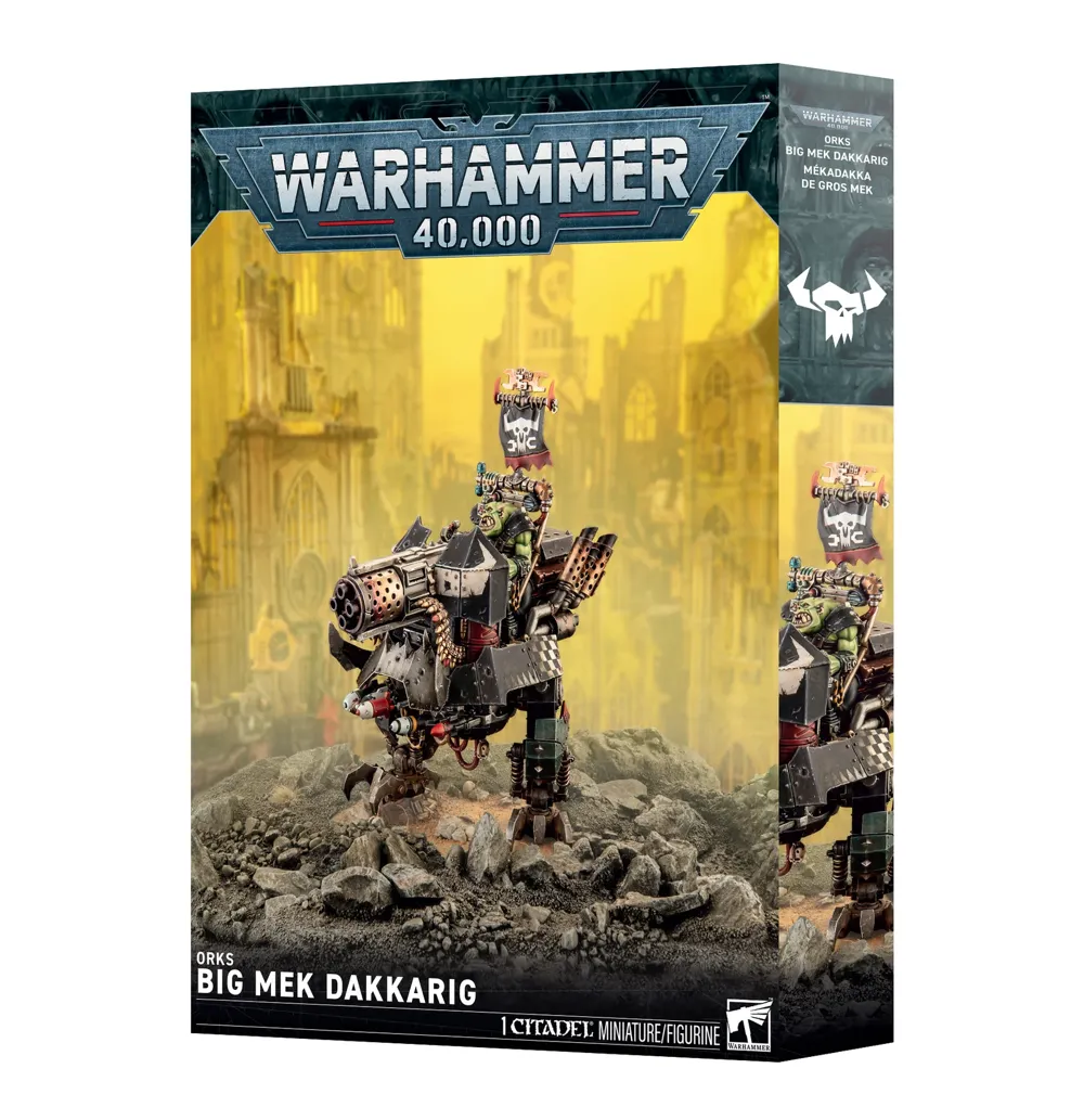 Plastiková stavebnice Games Workshop Warhammer 40,000 Orks: Big Mek Dakkarig s orkskou zbraňovou platformou