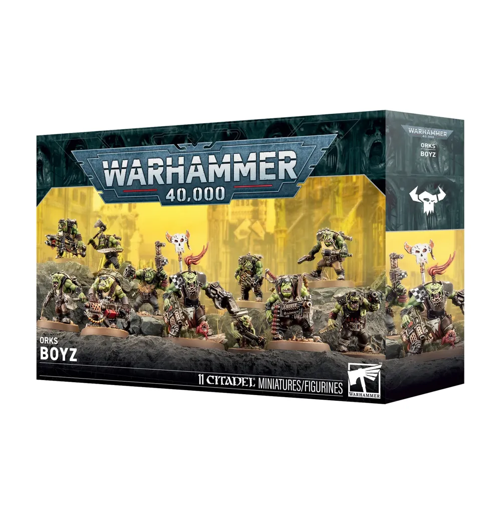 Plastová sada Games Workshop Warhammer 40,000 Orks: Boyz – 11 figurek orkské pěchoty 1:56