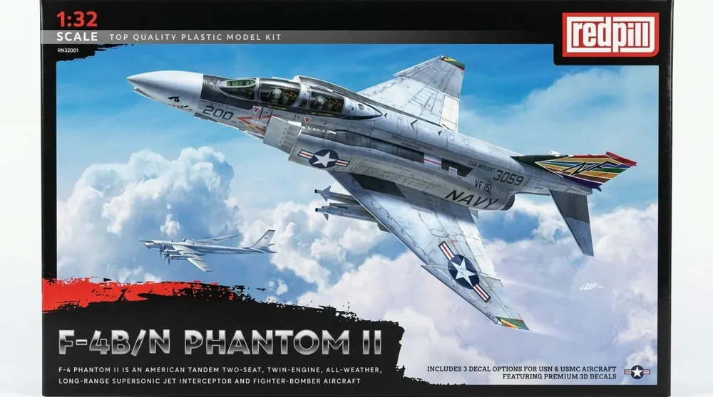 Krabice stavebnice Redpill Models RP32001 McDonnell Douglas F-4B / N Phantom II v měřítku 1/32