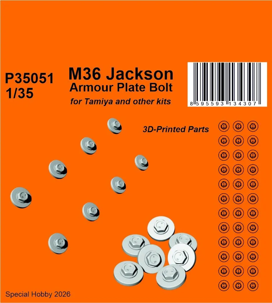 Detailní sada CMK P35051 1/35 M36 Jackson – šrouby pancéřových desek