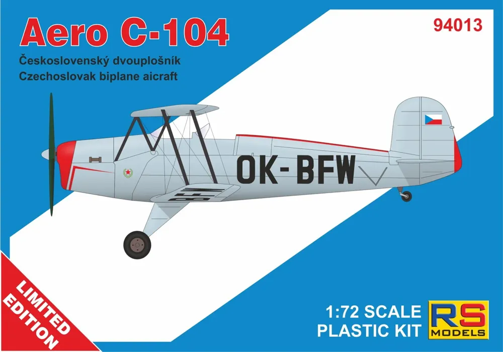 Plastiková stavebnice RS Models 94013 Aero C-104 v měřítku 1/72