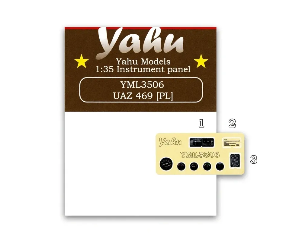 Předbarvená přístrojová deska Yahu Models YML3506 UAZ 469 (PL) v měřítku 1/35