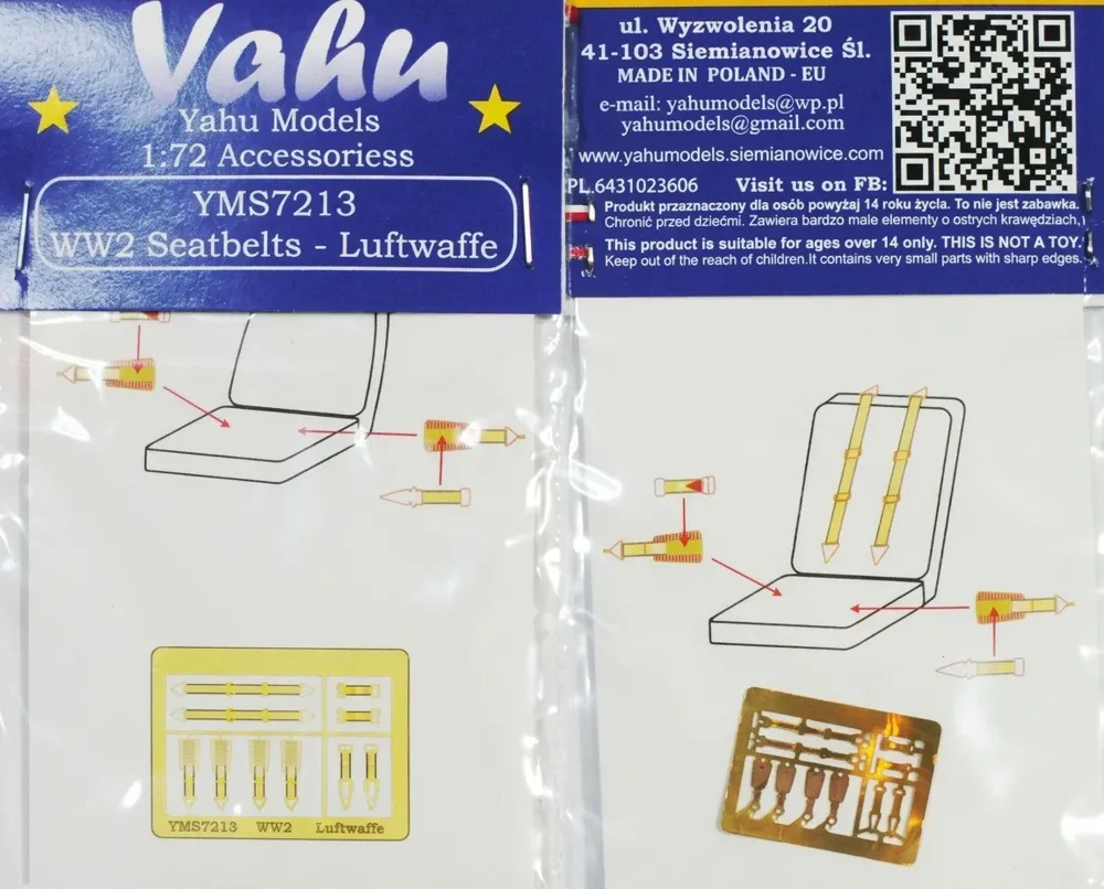 Fotoleptané bezpečnostní pásy Luftwaffe Yahu Models YMS7213 v měřítku 1/72