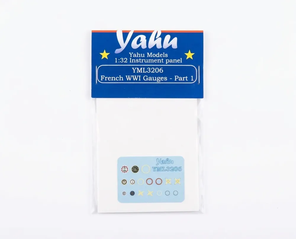 Předbarvená sada přístrojových desek Yahu Models YML3206 French WW1 Gauges part.1 v měřítku 1/32