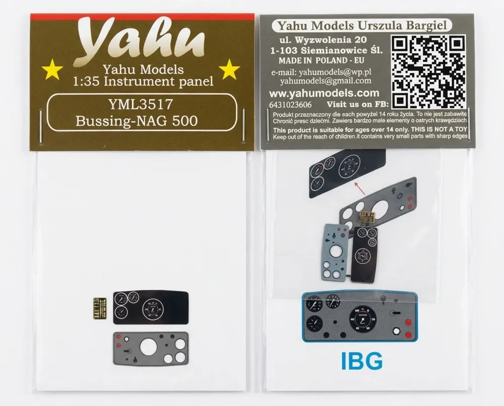 Předbarvená přístrojová deska Yahu Models YML3517 Büssing-NAG 500 v měřítku 1/35