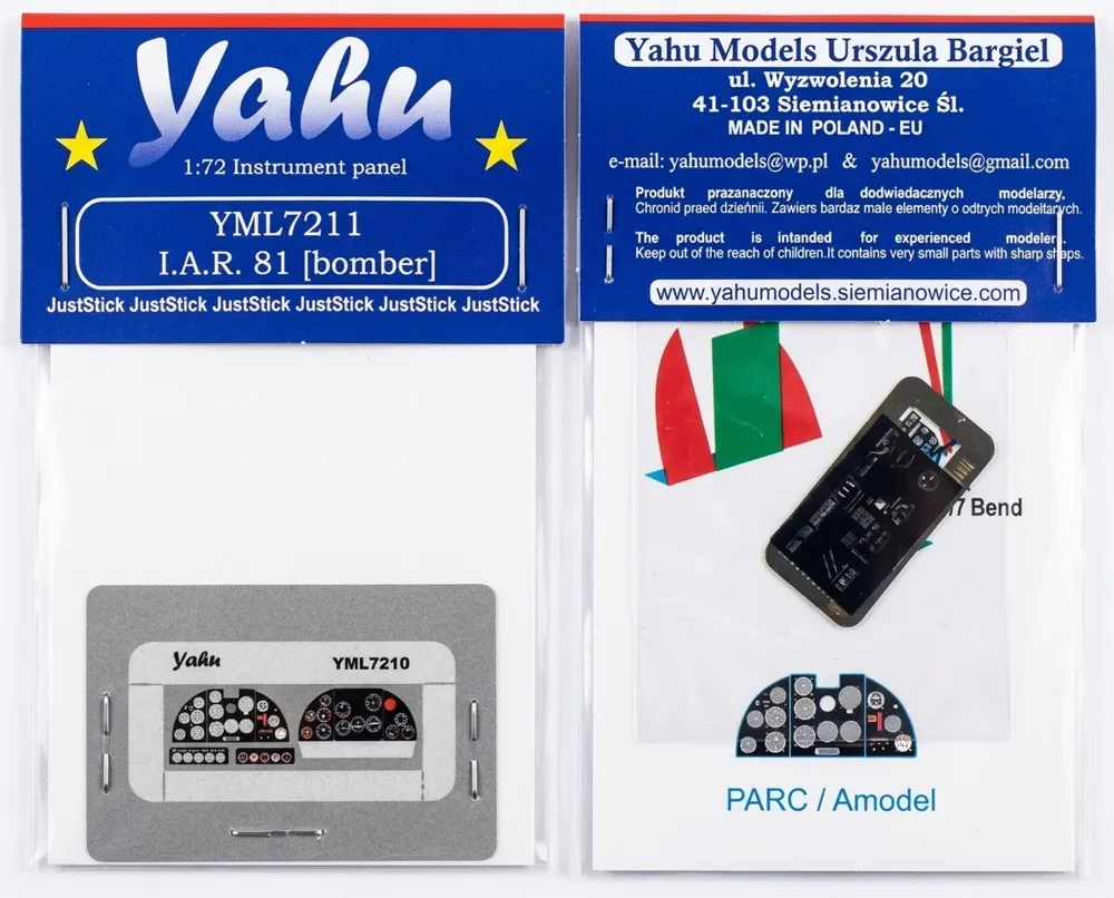 Předbarvená přístrojová deska Yahu Models YML7211 pro IAR-81 v měřítku 1/72