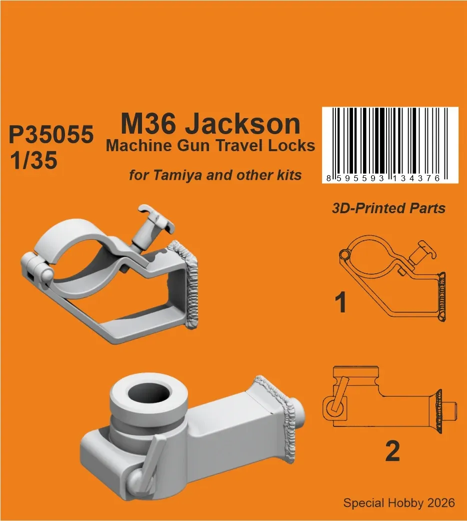 Doplňkový set CMK P35055 přepravní zámky kulometu pro M36 Jackson v měřítku 1/35