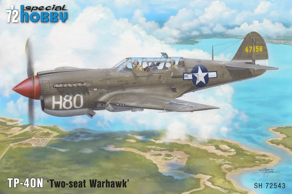 Krabice stavebnice Special Hobby 1/72 TP-40N Two-seat Warhawk, dvoumístná cvičná P-40N
