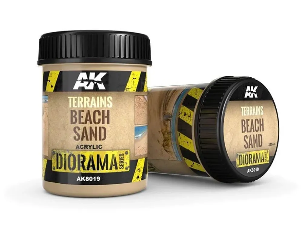 Kelímek akrylové terénní pasty AK Interactive Terrains AK8019 Beach Sand 250 ml