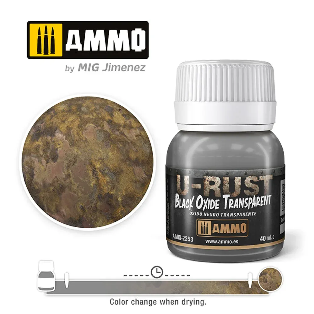 Kelímek AMMO Mig U-RUST A.MIG-2253 černý oxid transparentní, 40 ml