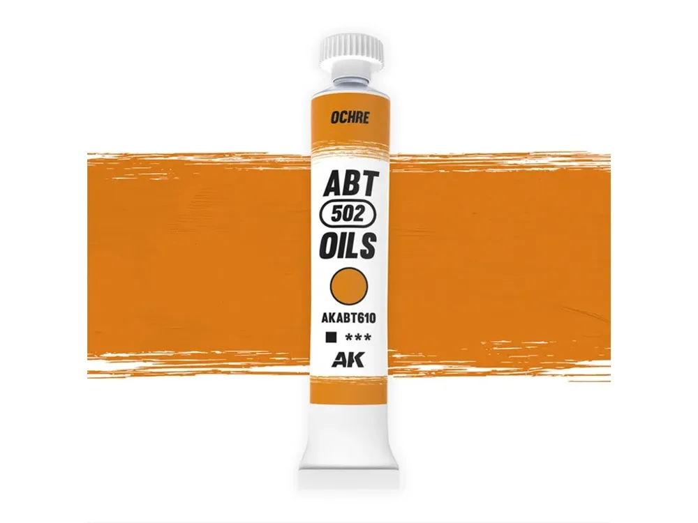 Tuba olejové barvy AK Interactive Oil Paints ABT610 okrová 20 ml, řada ABT502