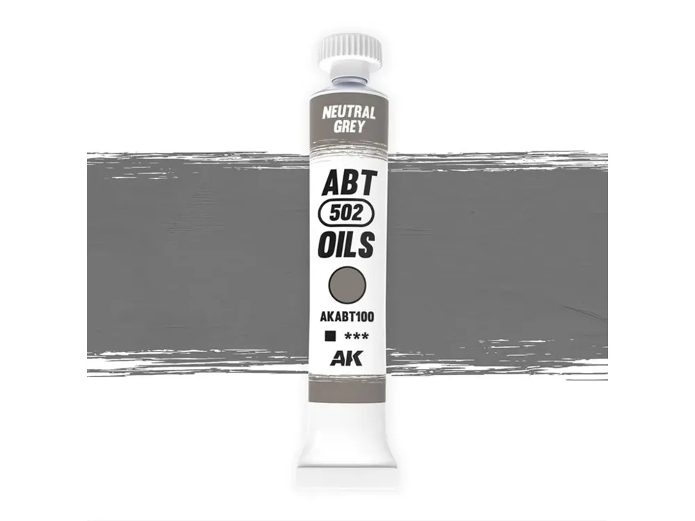 Tuba olejové barvy AK Interactive Oil Paints ABT100 neutrální šedá 20 ml