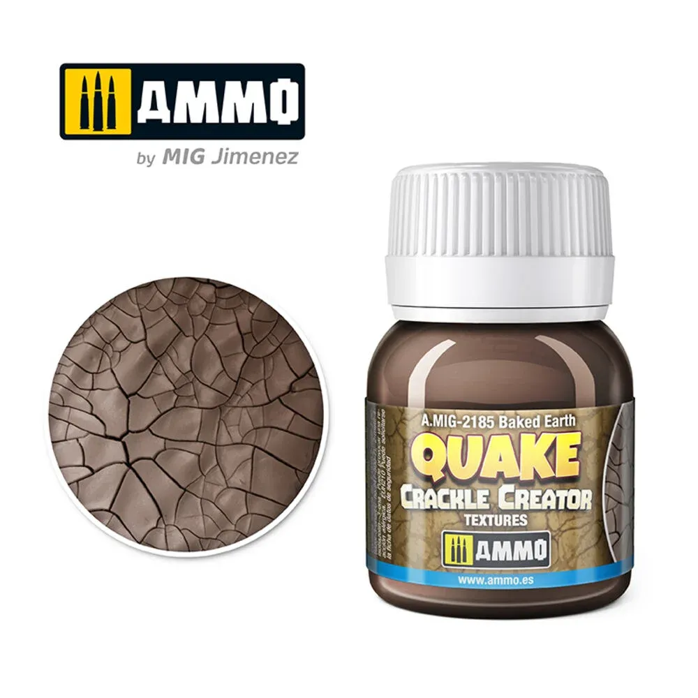 Kelímek texturové pasty AMMO Mig 2185 Quake Crackle Creator spečená zem 40 ml