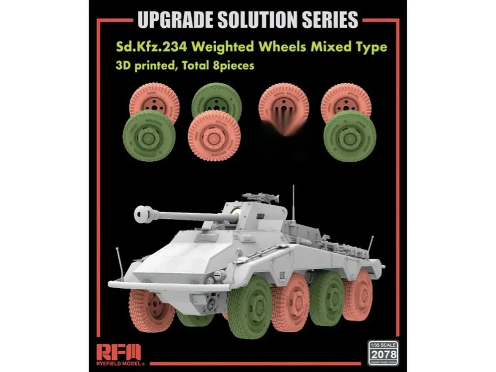 Sada tištěných kol Rye Field Model RFM2078 Sd.Kfz.234 v měřítku 1/35