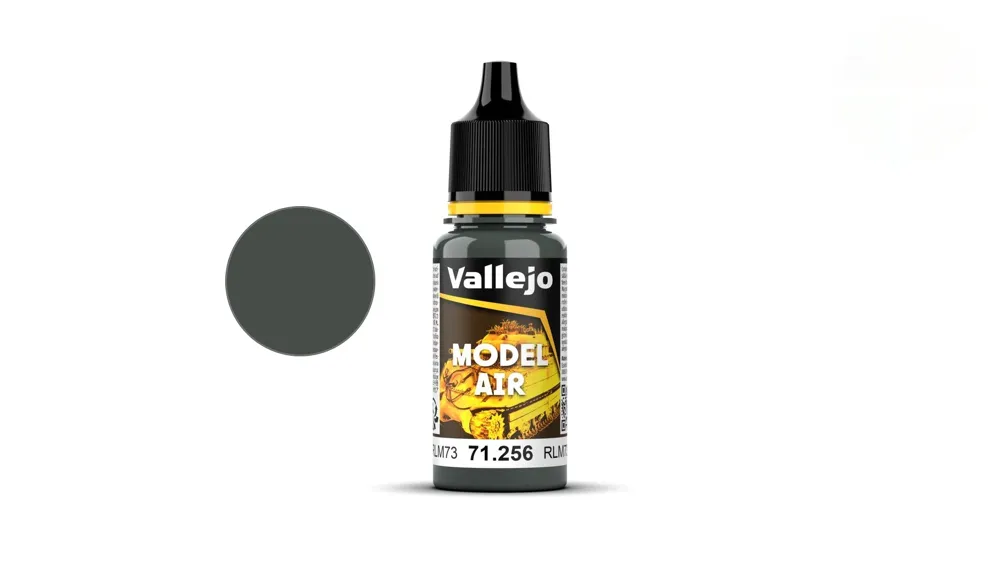 Lahvička akrylové barvy Vallejo Model Air 71256 zelená RLM 73, 18 ml