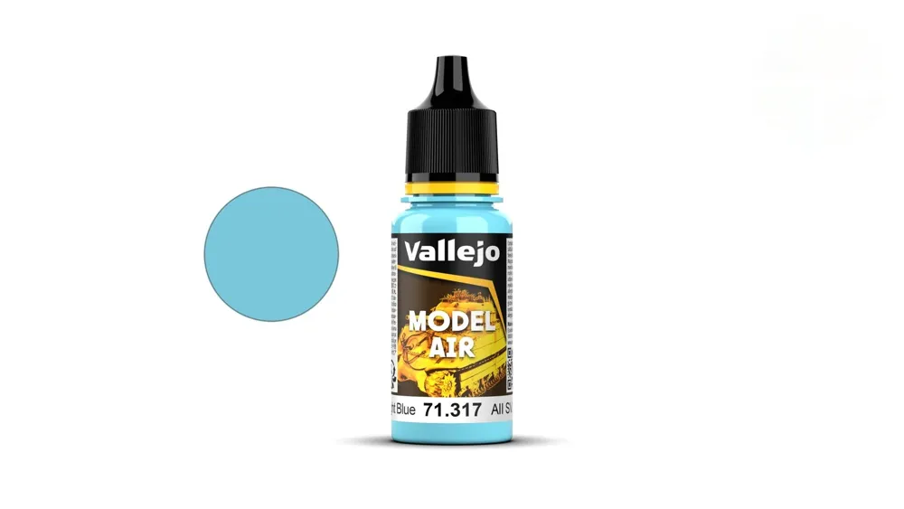 Lahvička akrylové barvy Vallejo Model Air 71317 světle modrá AII, 18 ml