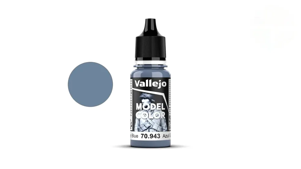 Lahvička akrylové barvy Vallejo Model Color 70943 šedomodrá matná (Grey Blue) 18 ml