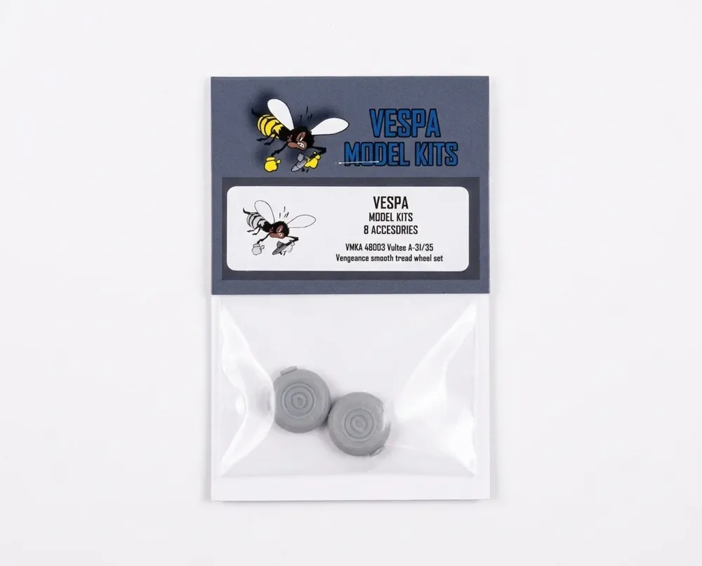 Resinová kola Vespa Model Kits VMKA48003 s hladkým dezénem pro Vultee Vengeance 1/48