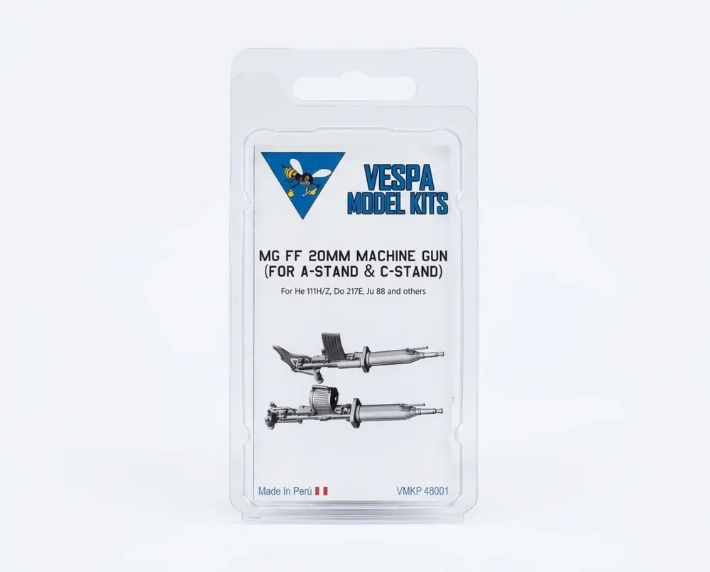 3D tištěná sada výzbroje Vespa Model Kits VMKP48001 Oerlikon MG FF 20 mm v měřítku 1/48