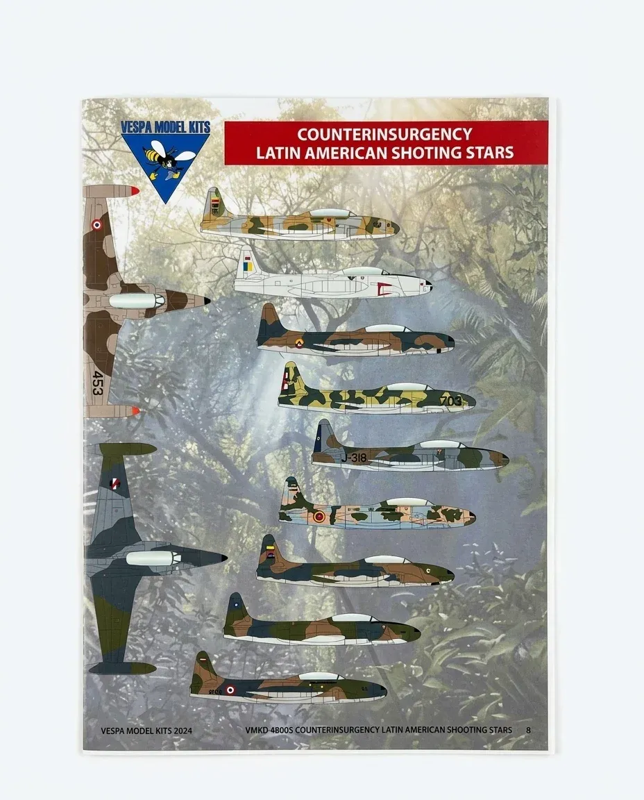 Obtiskový arch Vespa Model Kits VMKD48005 T-33 Shooting Star v měřítku 1/48