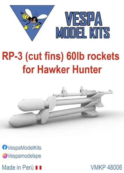 3D tištěné rakety Vespa Model Kits VMKP48006 RP3 60lb pozdní typ v měřítku 1/48