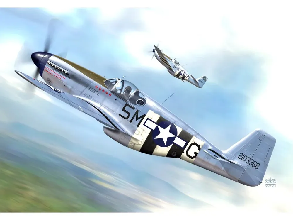 Krabice plastikové stavebnice Kovozávody Prostějov 1/72 F-6C Photo-recce Mustang Malcolm