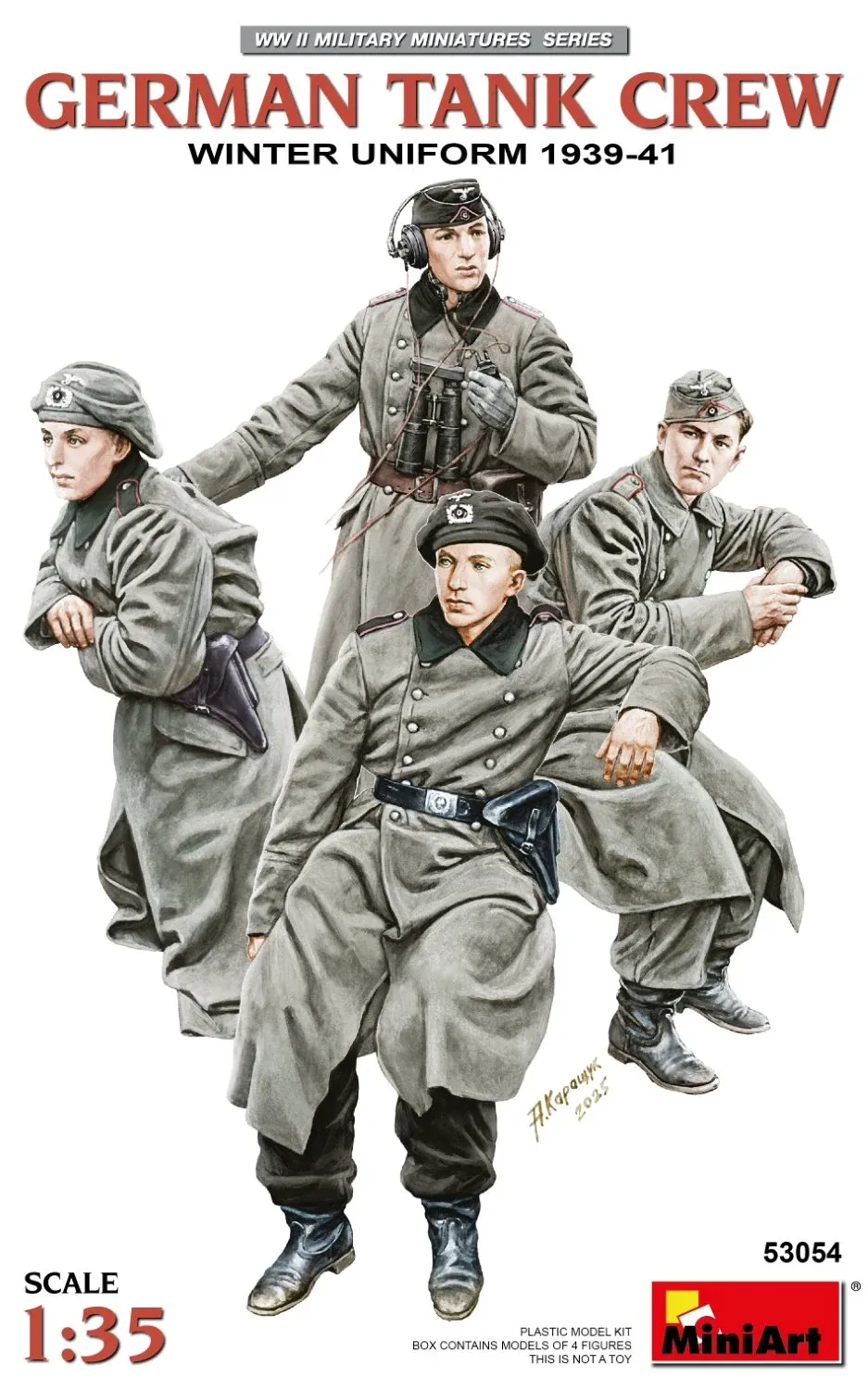 Stavebnice MiniArt 53054 – figurky německé tankové posádky v zimních uniformách 1/35